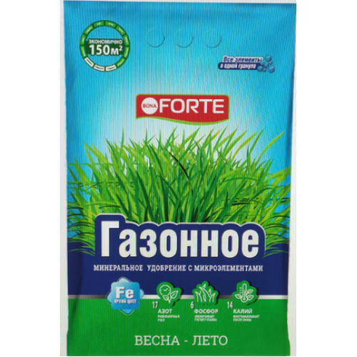 Удобрение газонное Bona Forte весна с микроэлементами 4,5кг 