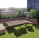 Инна Мусина – проект «Небо рядом» – садовый центр «Южный» Столик с зелеными стульями