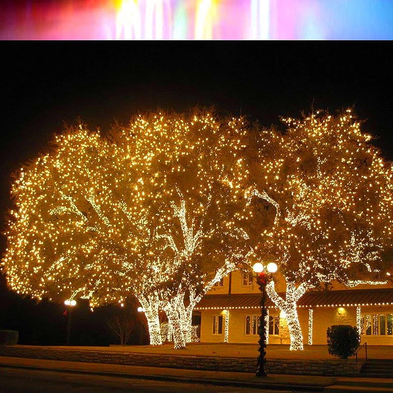 Комплект электрогирлянд на деревья 100м с 900 теплыми белыми LED лампами, 24V, уличный, цвет белый 