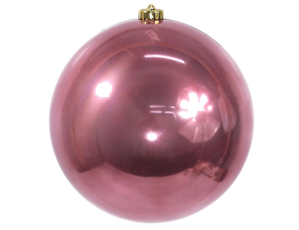 Пластиковый шар глянцевый, цвет: розовый шелк, 200 мм, Kaemingk