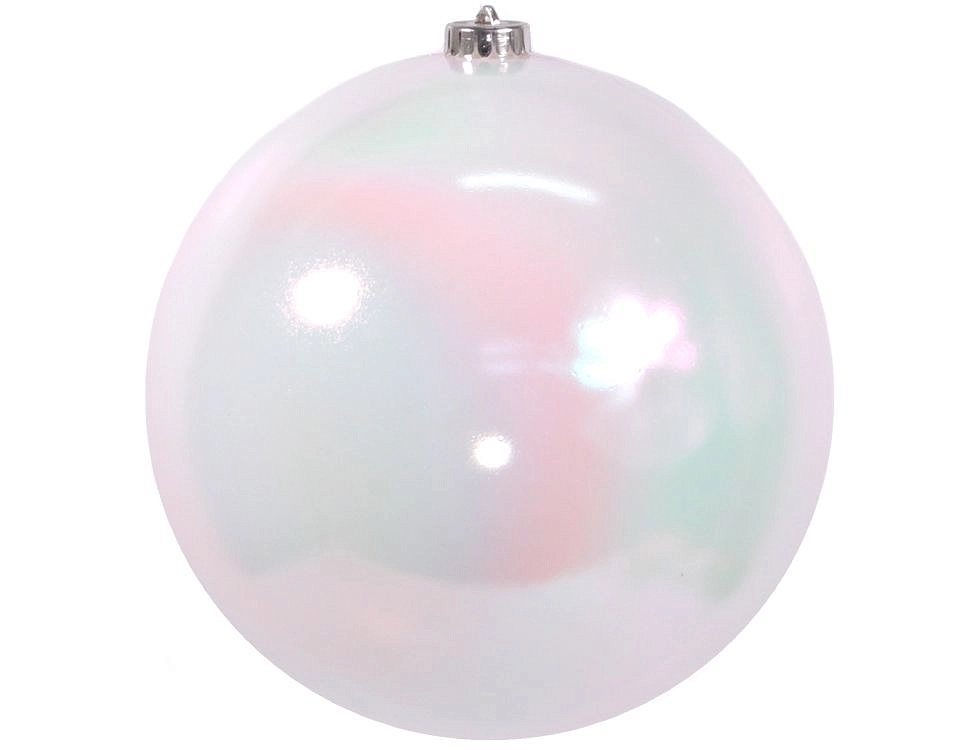 Пластиковый шар глянцевый, цвет: белый радужный, 200 мм, Kaemingk