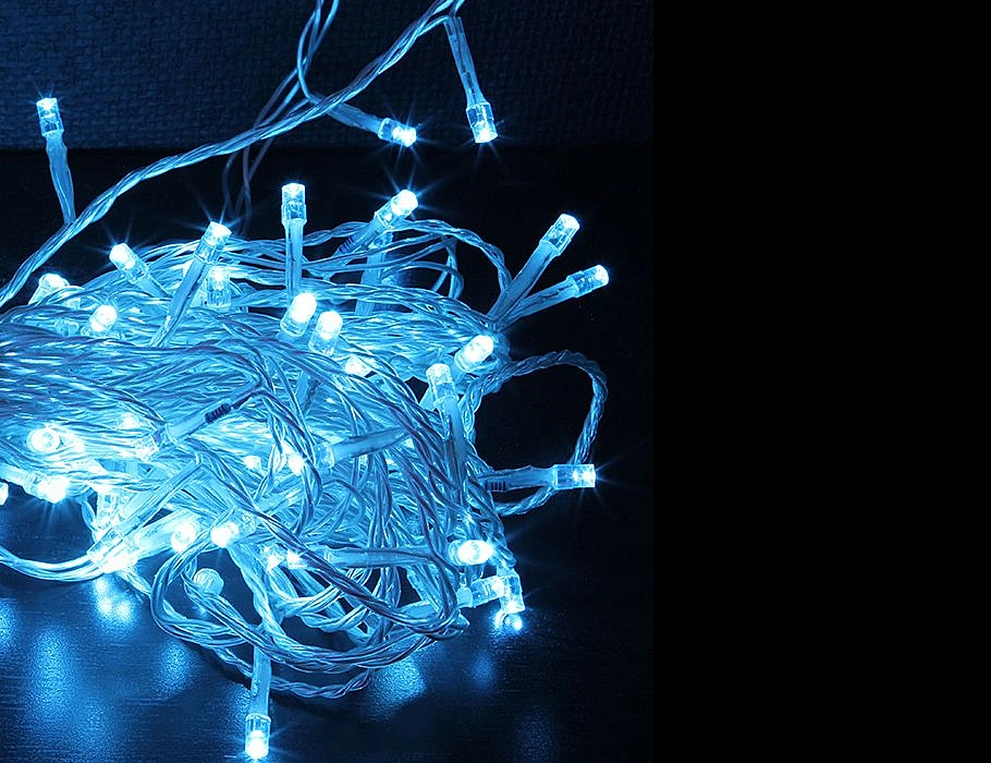 Электрогирлянда КЛИП ЛАЙТ на силиконовом проводе ПРЕМИУМ КЛАСС с 600 LED ламп. 60м, цвет небес-голуб